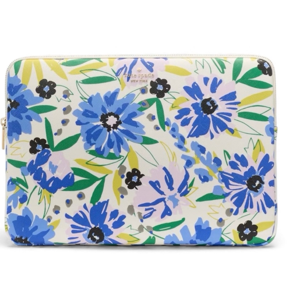 Kate Spade Madison Floral Tablet Sleeve Blue Green Laptop Case NWT